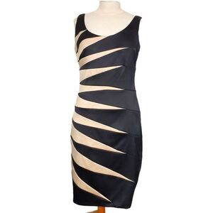 Signature by Sangria Black and Cream Mini Dress
